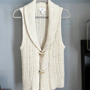 LOFT Wool-Blend Sweater Vest (Cream) M